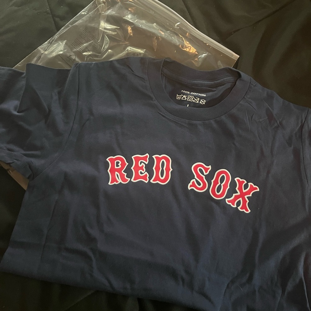 Tim Wakefield Boston Red Sox Youth Navy Name and Number T-Shirt, size Large